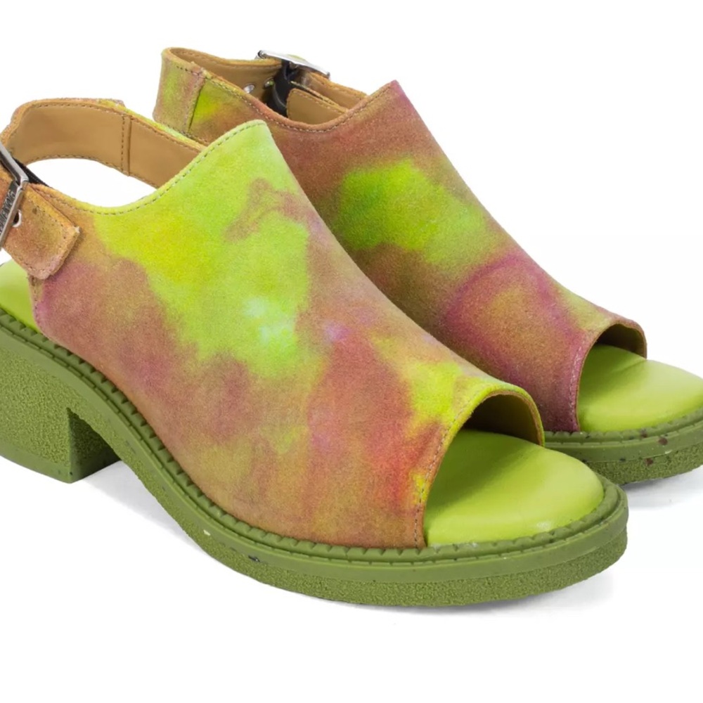 John Fluevog Goofball open toe sling back mules new in box